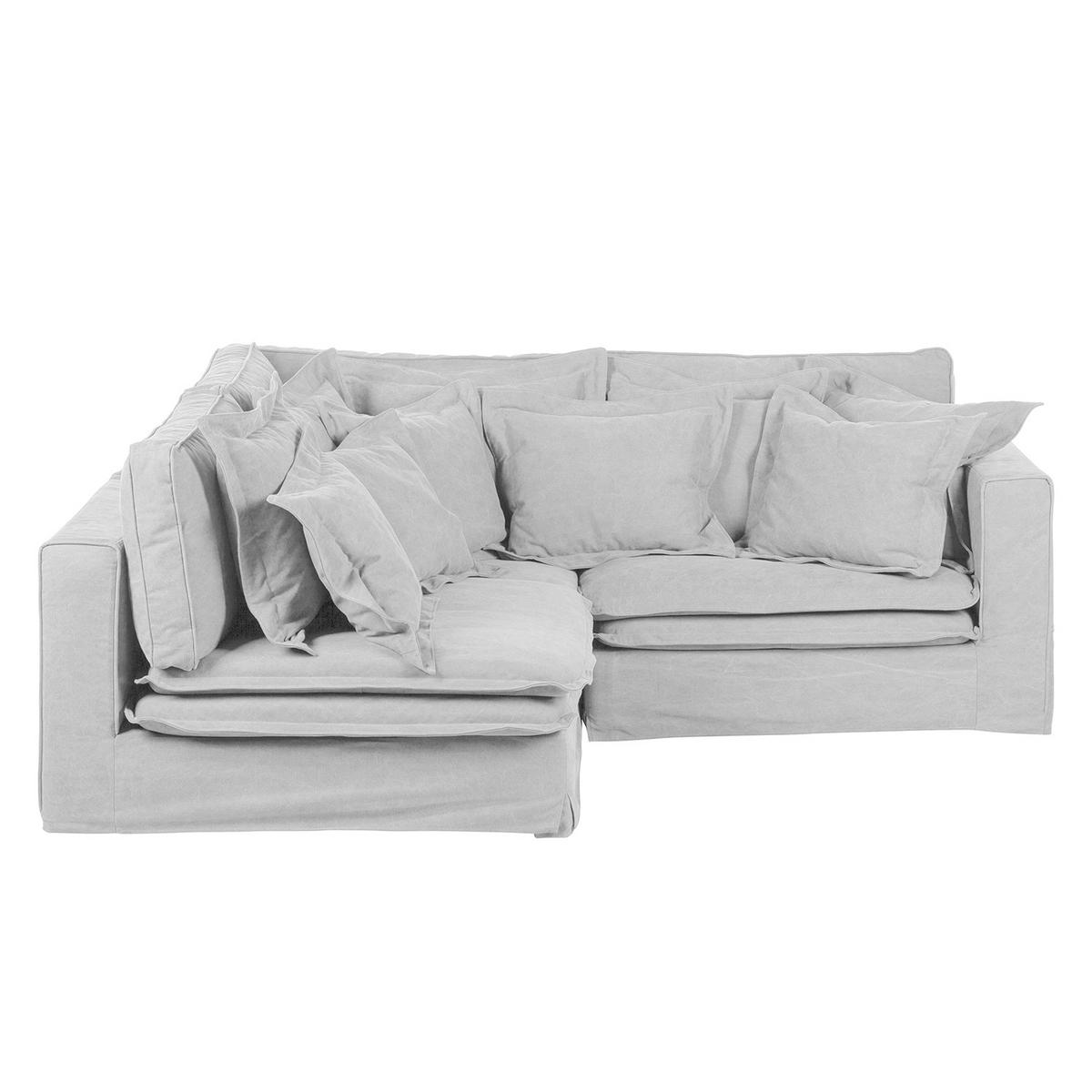 ECKSOFA Webstoff Hellgrau  - Hellgrau/Schwarz, Design, Kunststoff/Textil (238/222cm) - P & B