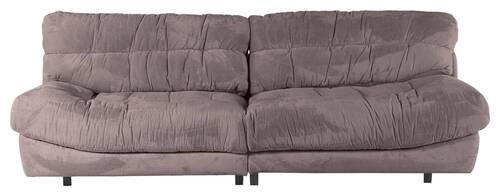 BIG SOFFA i plysch lerfärgad  - lerfärgad/svart, Klassisk, textil/plast (262/70/115cm) - MID.YOU