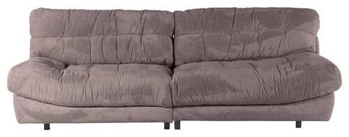 BIG SOFFA i plysch lerfärgad  - lerfärgad/svart, Klassisk, textil/plast (262/70/115cm) - MID.YOU