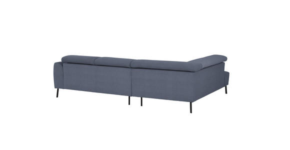 ECKSOFA Blaugrau Feincord  - Blaugrau/Schwarz, Design, Textil/Metall (205/280cm) - Xora