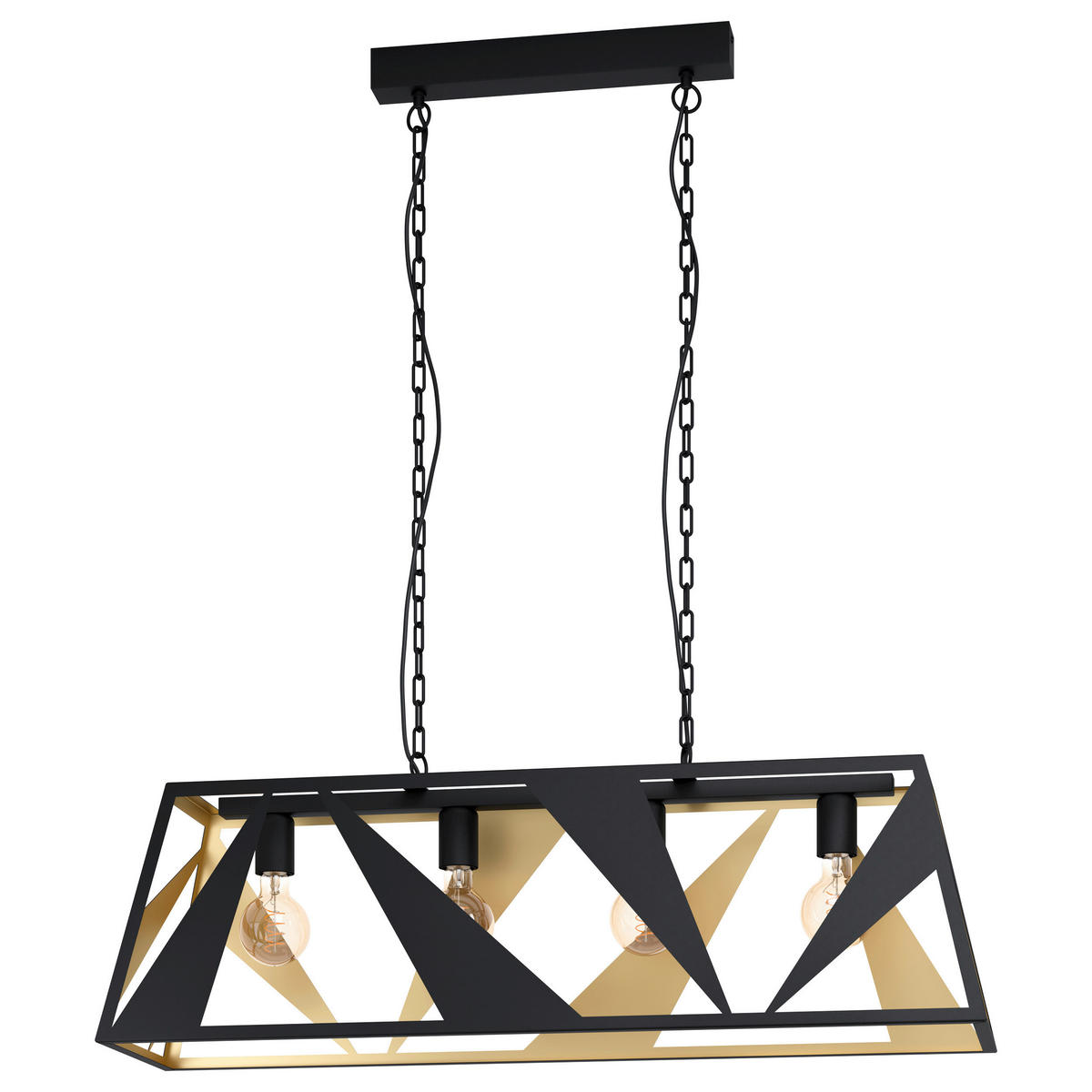 HÄNGLAMPA Tabloncito 96,5/26,5/153,5 cm  - svart/guldfärgad, Design, metall (96,5/26,5/153,5cm) - Eglo