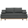 BOXSPRINGSOFA in Webstoff Grau  - Eichefarben/Beige, Design, Holz/Textil (202/78/93/100cm) - Venda