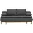 BOXSPRINGSOFA in Webstoff Grau  - Eichefarben/Beige, Design, Holz/Textil (202/78/93/100cm) - Venda