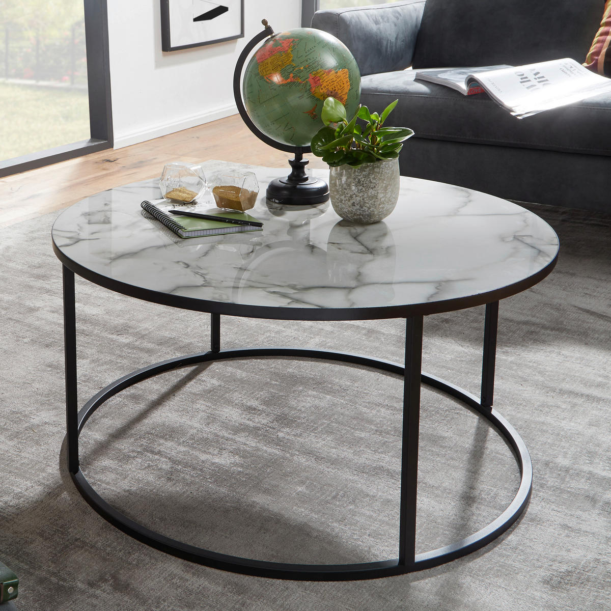 COUCHTISCH in Holzwerkstoff  - Weiss/Schwarz, Konventionell, Holzwerkstoff/Metall (80/38cm) - MID.YOU