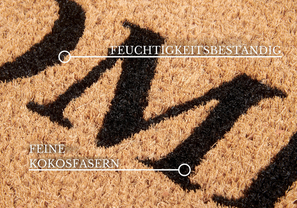 FUSSMATTE  50/80 cm  Schwarz, Hellbraun  Schriftzug  - Hellbraun/Schwarz, Basics, Kunststoff/Textil (50/80cm) - Villeroy & Boch