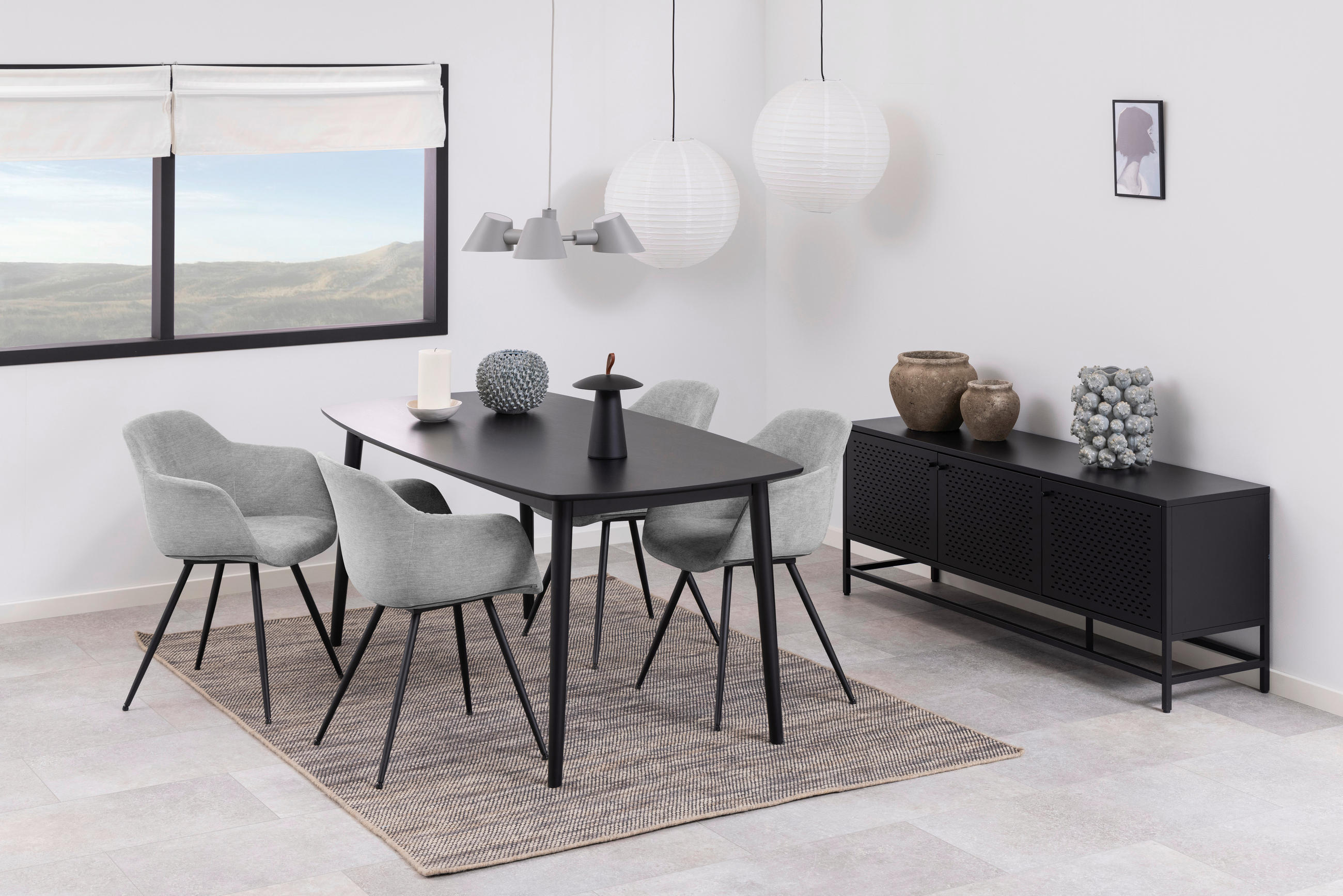 SIDEBOARD 160/60/40 cm  in Schwarz  - Schwarz, Konventionell, Metall (160/60/40cm) - MID.YOU