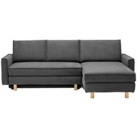 ECKSOFA  in Chenille Dunkelgrau  237/155/170 cm  - Eichefarben/Dunkelgrau, KONVENTIONELL, Holz/Textil (237/155/170cm) - Sedda