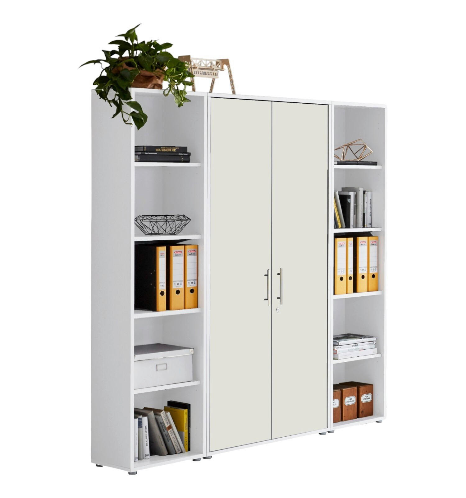 Mid.you Aktenschrank Office Edition - SW Set 3 hoch Weiß 173x186x33 cm