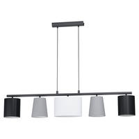 HÄNGLAMPA Almeida 120/25,5/110 cm  - vit/grå, Design, metall/textil (120/25,5/110cm) - Eglo