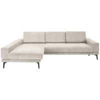 ECKSOFA Sandfarben Chenille  - Sandfarben/Schwarz, KONVENTIONELL, Textil/Metall (184/294cm) - SetOne by Musterring