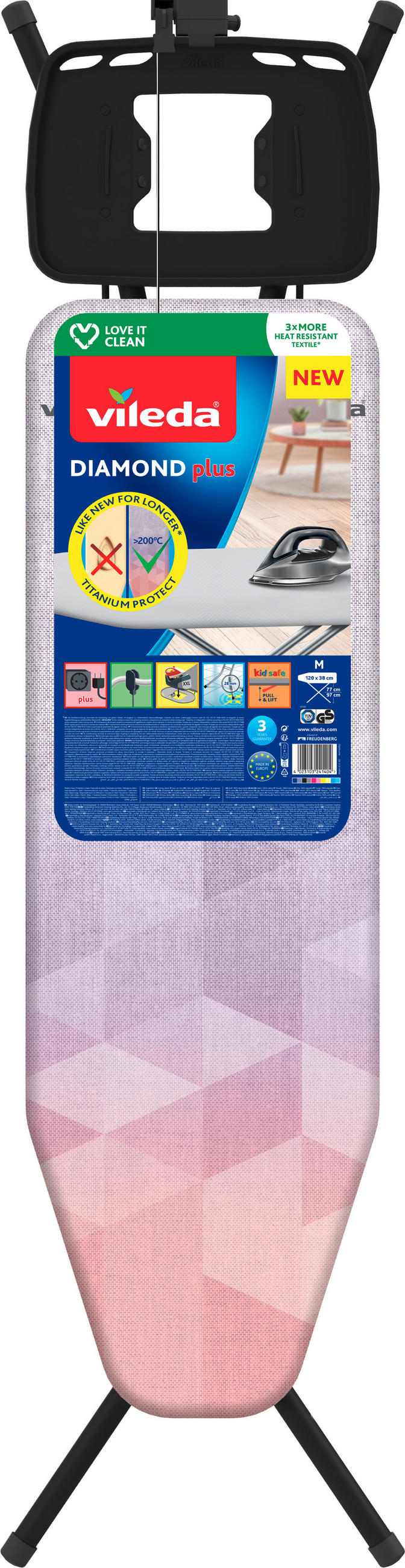 ŽEHLIACA DOSKA - viacfarebná, Basics, plast (44/169/6,5cm) - Vileda