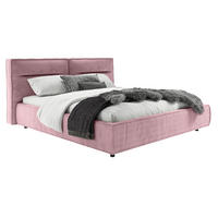 POLSTERBETT gepolstertes Kopfteil Altrosa 180/200 cm  - Schwarz/Altrosa, Design, Kunststoff/Textil (180/200cm) - Lomoco