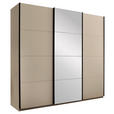 SCHWEBETÜRENSCHRANK  in Kaschmir  - Kaschmir/Schwarz, KONVENTIONELL, Glas/Holzwerkstoff (215/204/63cm) - Carryhome