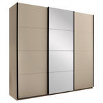 SCHWEBETÜRENSCHRANK  in Kaschmir  - Kaschmir/Schwarz, KONVENTIONELL, Glas/Holzwerkstoff (215/204/63cm) - Carryhome
