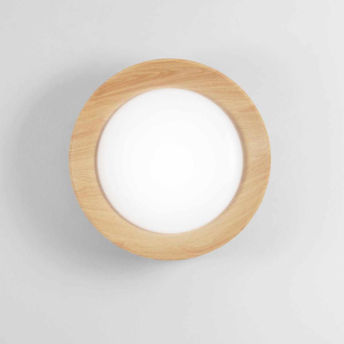 LED-DECKENLEUCHTE Luce Ambiente e Design 40/8,5 cm   - Weiß Hochglanz/Buche Kolonial, LIFESTYLE, Kunststoff/Metall (40/8,5cm)