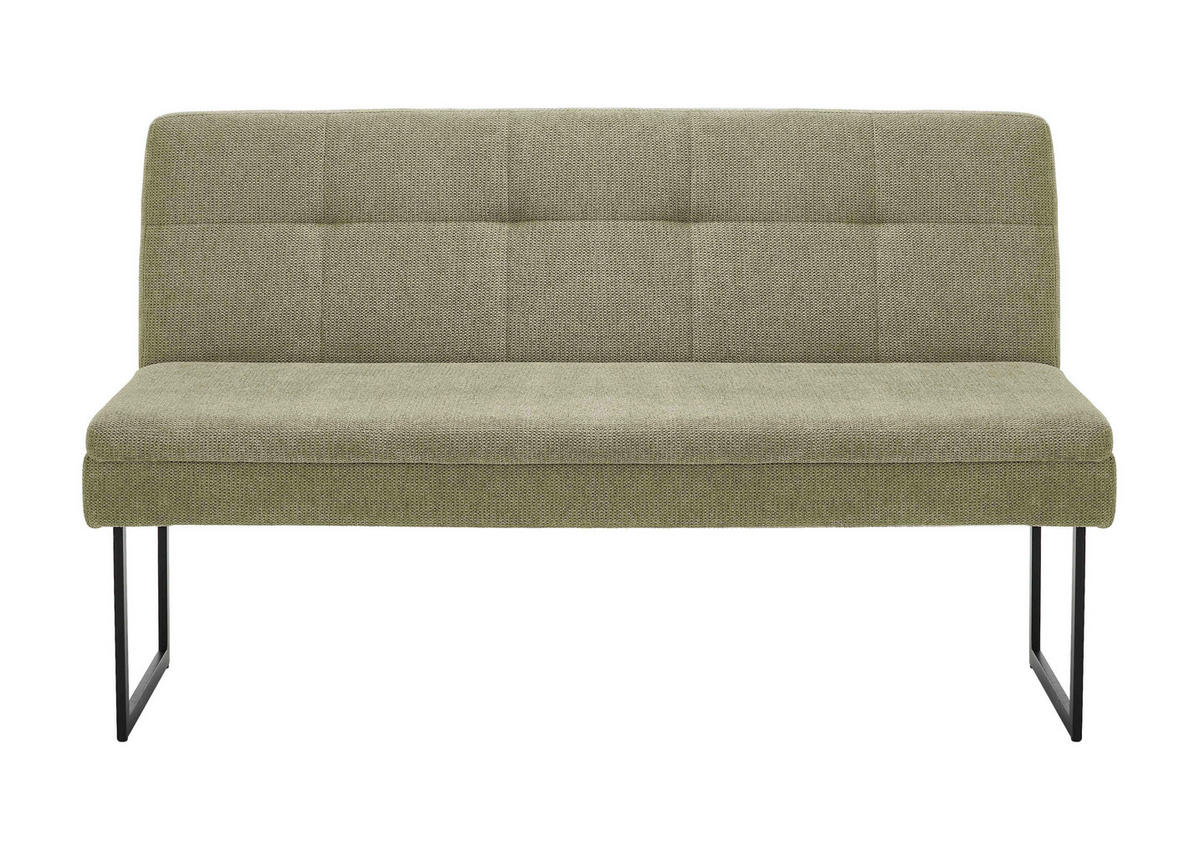 SITZBANK 140/85/50 cm Webstoff Hellgrün  - Schwarz/Hellgrün, Design, Textil/Metall (140/85/50cm) - Novel