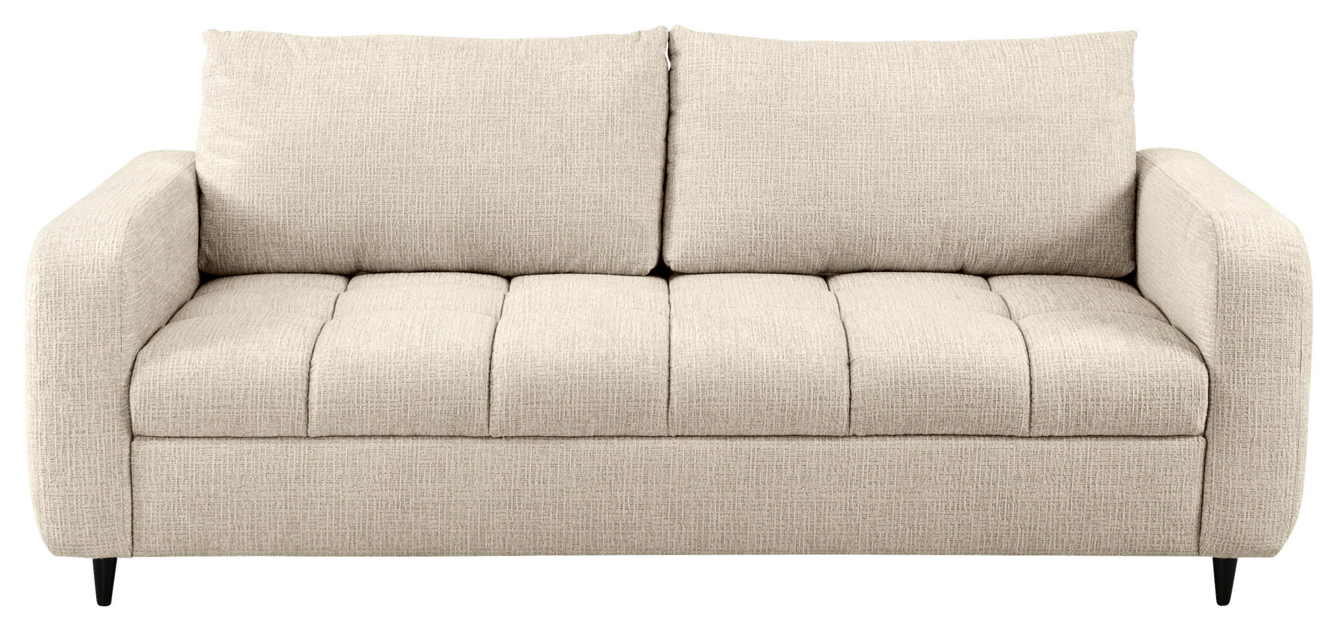 2,5-SITZER Flachgewebe Naturfarben  - Schwarz/Naturfarben, Design, Holz/Textil (209/88/101cm) - Lomoco