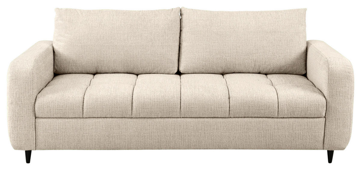 2,5-SITZER Flachgewebe Naturfarben  - Schwarz/Naturfarben, Design, Holz/Textil (209/88/101cm) - Lomoco