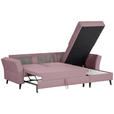 ECKSOFA in Velours Rosa  - Schwarz/Rosa, KONVENTIONELL, Holz/Textil (244/159cm) - Carryhome