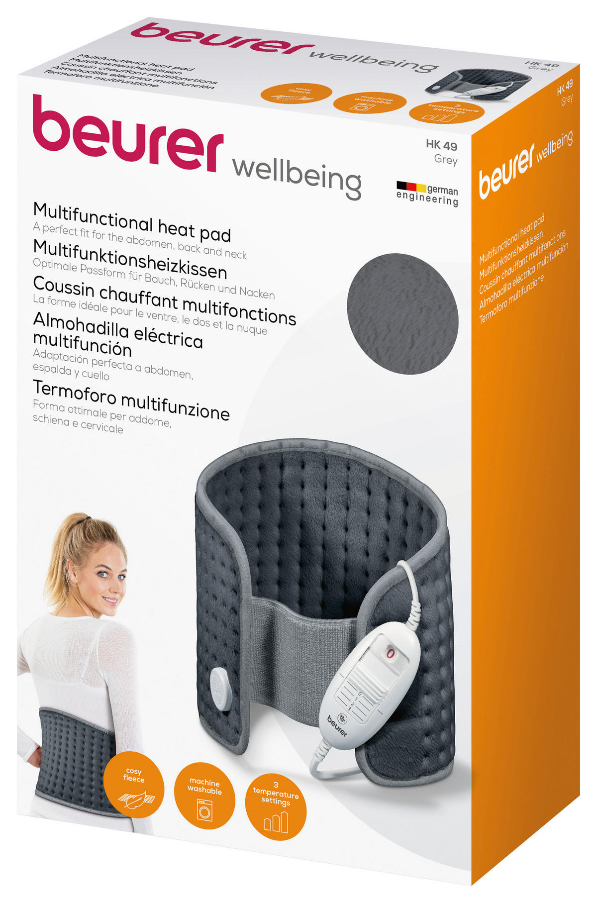 HEIZKISSEN - Grau, Basics, Textil (18,7/28,2/9cm) - Beurer