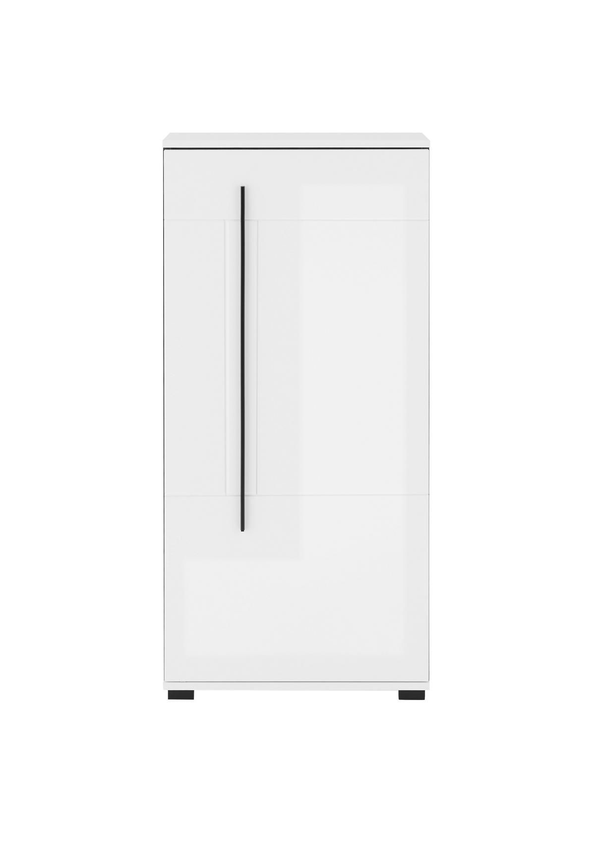 HIGHBOARD  60/126/37 cm  - Weiß Hochglanz/Schwarz, Design, Holzwerkstoff/Kunststoff (60/126/37cm) - Livetastic