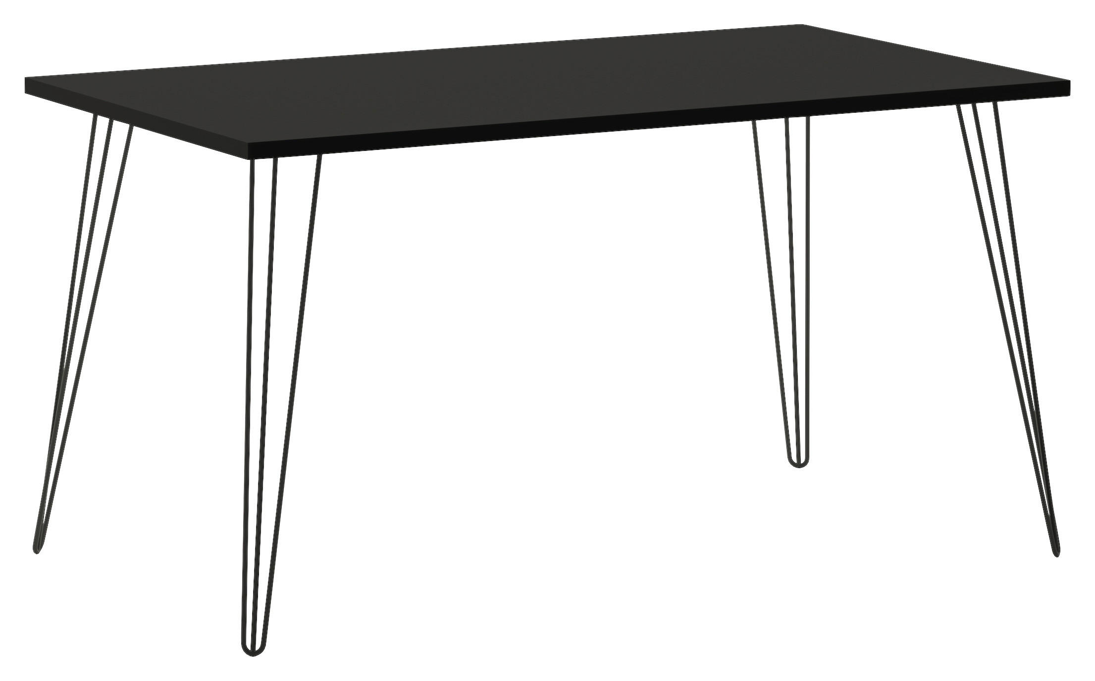 SCHREIBTISCH 80/140/74 cm Schwarz  - Schwarz, MODERN, Holzwerkstoff/Metall (80/140/74cm) - MID.YOU