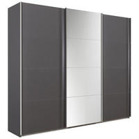  SCHWEBETÜRENSCHRANK 270/230/62 cm 3-türig  - Chromfarben/Dunkelgrau, Design, Glas/Holzwerkstoff (270/230/62cm) - Xora