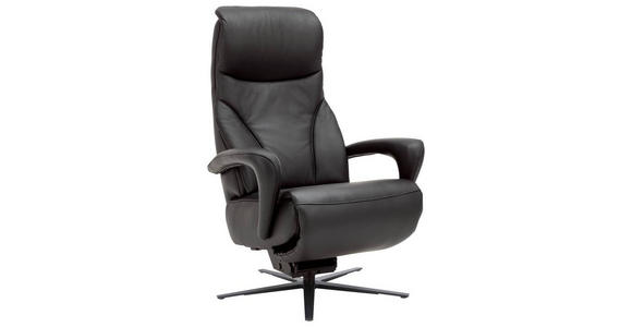 RELAXSESSEL in Leder Schwarz  - Anthrazit/Schwarz, Design, Leder/Metall (75/106/88cm) - Dieter Knoll