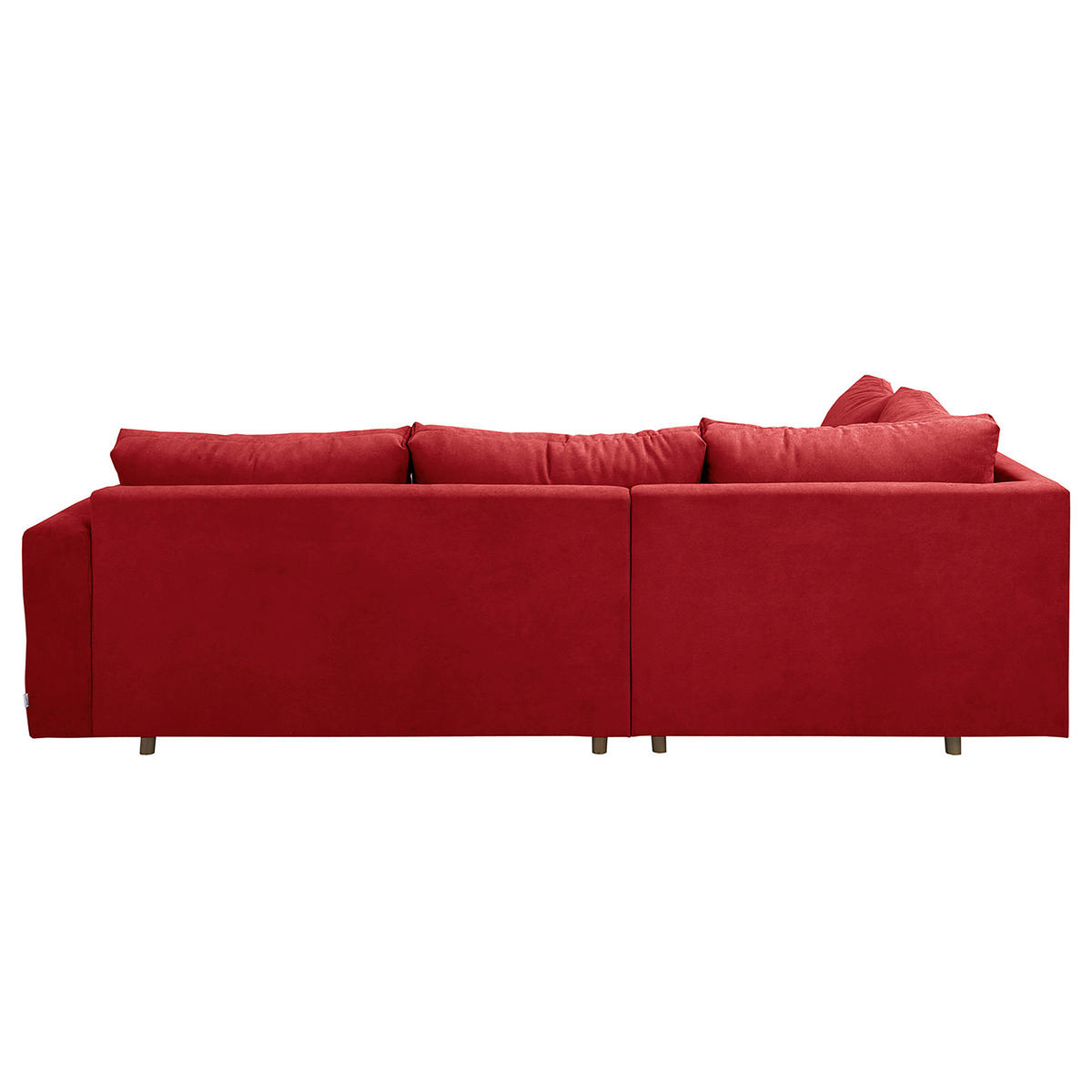 ECKSOFA Ariella in Mikrofaser Rot  161/231 cm  - Rot/Naturfarben, Design, Holz/Textil (161/231cm) - Livetastic