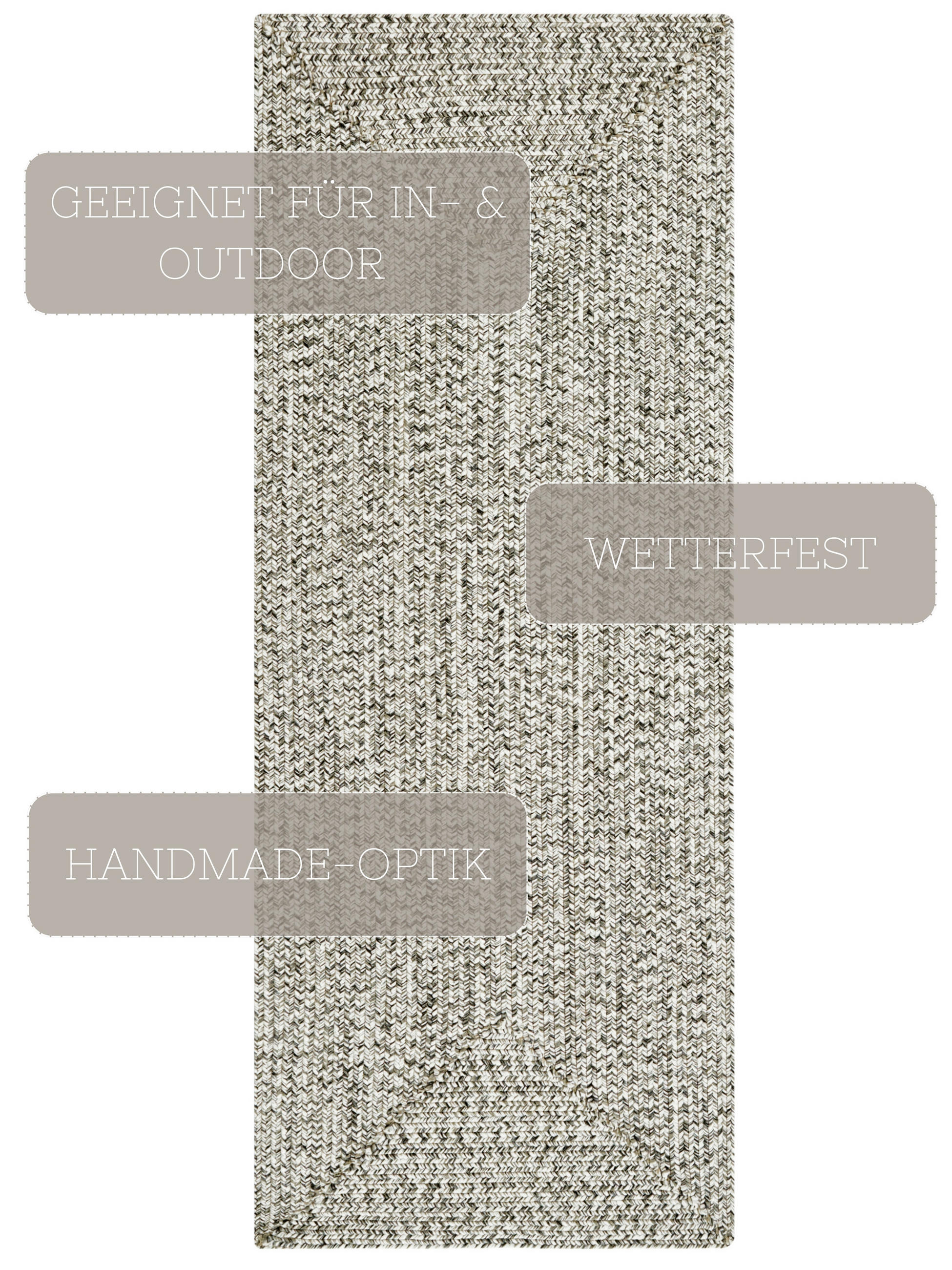 LÄUFER 80/200 cm Braided  - Greige/Multicolor, Design, Kunststoff (80/200cm)