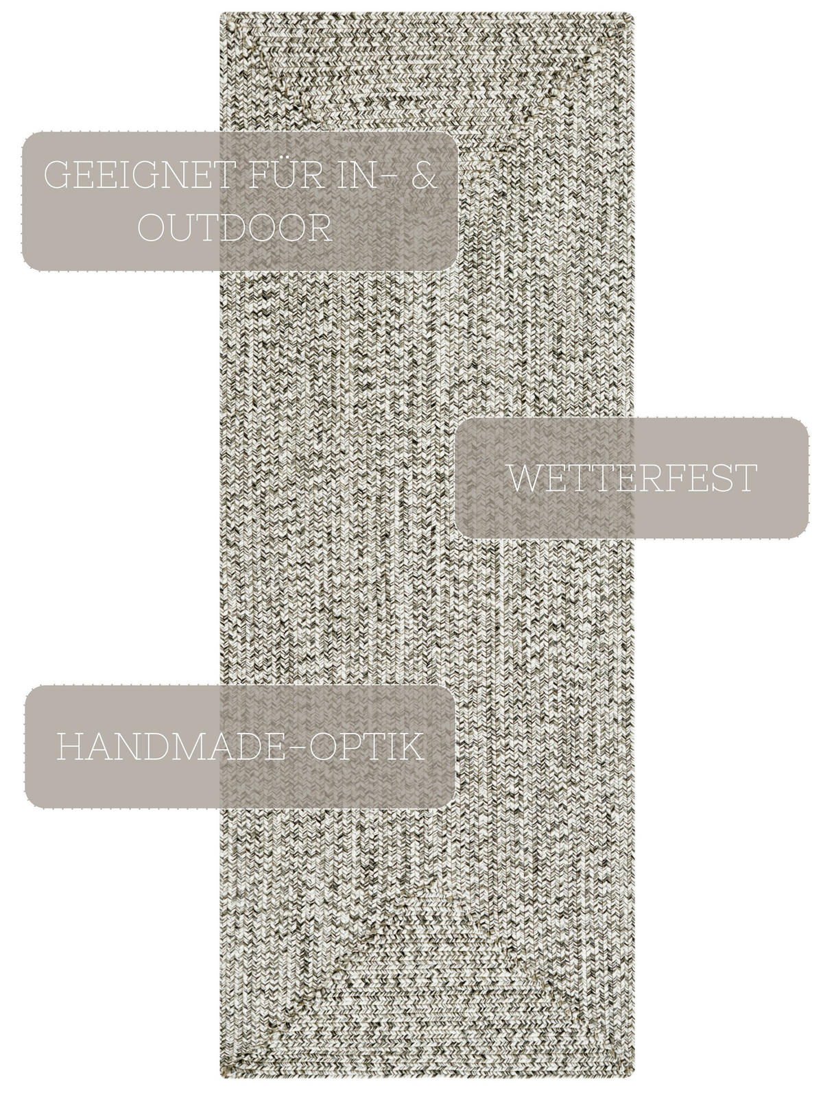 LÄUFER 80/200 cm Braided  - Greige/Multicolor, Design, Kunststoff (80/200cm)