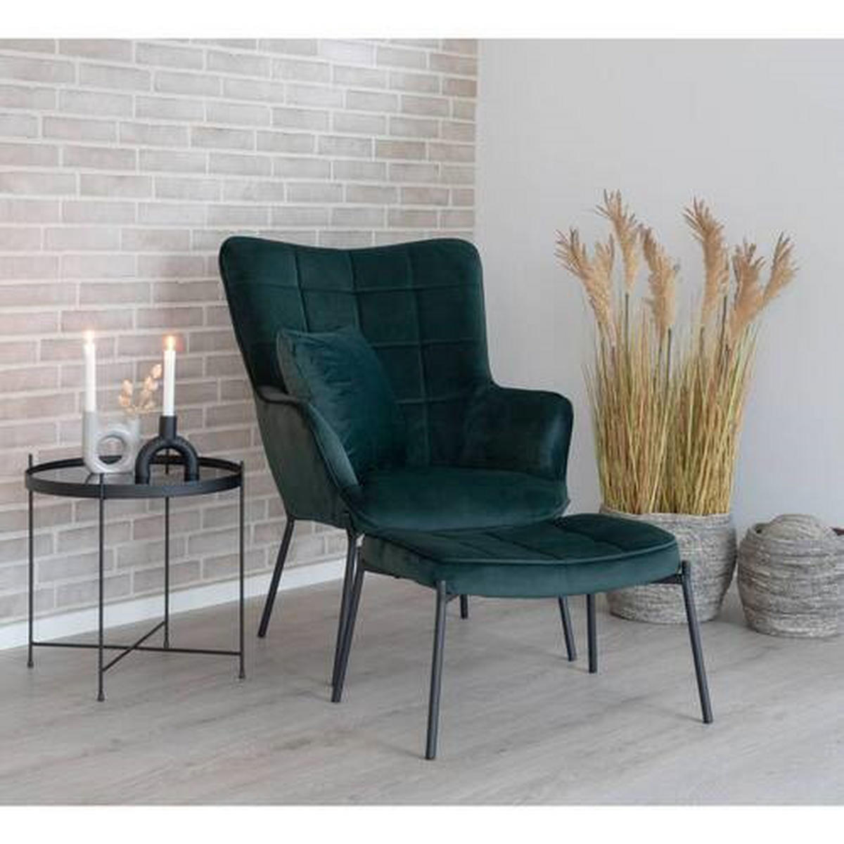 KUNSTPFLANZE Grasbündel 110 cm  - Hellbraun/Schwarz, Basics, Kunststoff (110cm)