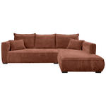 ECKSOFA in Cord Bronzefarben  - Schwarz/Bronzefarben, MODERN, Holz/Textil (322/208cm) - Carryhome