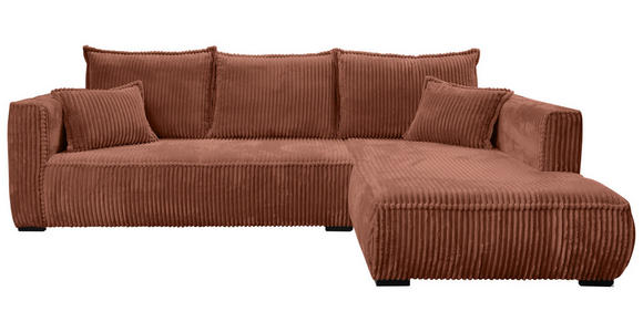 ECKSOFA Bronzefarben Cord - Schwarz/Bronzefarben, MODERN, Holz/Textil (322/208cm) - Carryhome