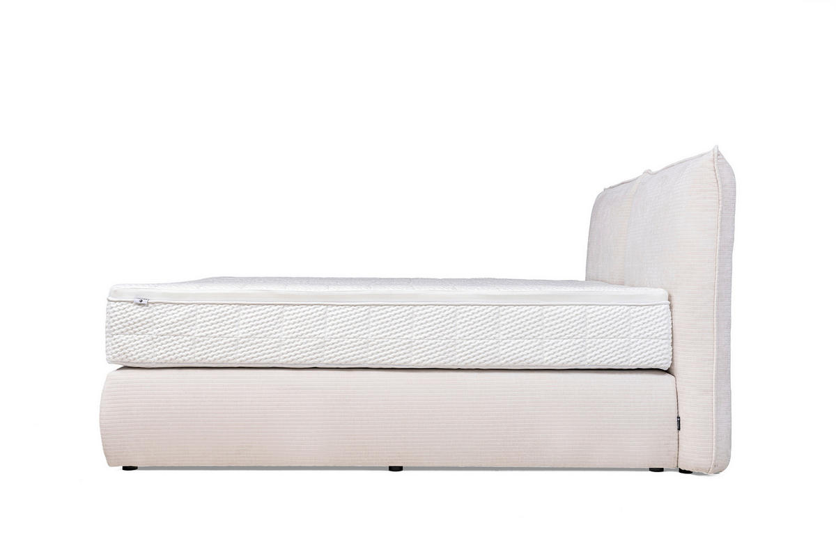 KONTINENTALSÄNG 180/200 cm  i cremefärgad  - svart/cremefärgad, Design, trämaterial/trä (180/200cm) - Visionight