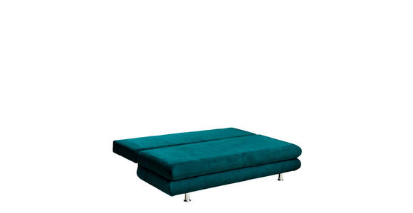 SCHLAFSOFA in Samt Petrol  - Chromfarben/Petrol, Design, Kunststoff/Textil (196/74/90cm) - Carryhome