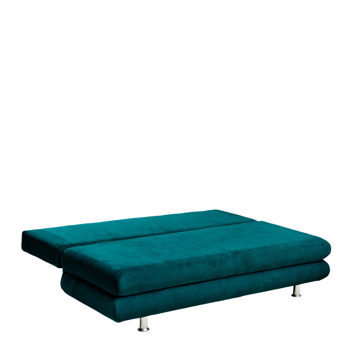 SCHLAFSOFA Samt Petrol  - Chromfarben/Petrol, Design, Kunststoff/Textil (196/74/90cm) - Carryhome