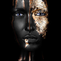 BILD 100/100 cm  - Goldfarben/Schwarz, Design, Kunststoff (100/100cm)