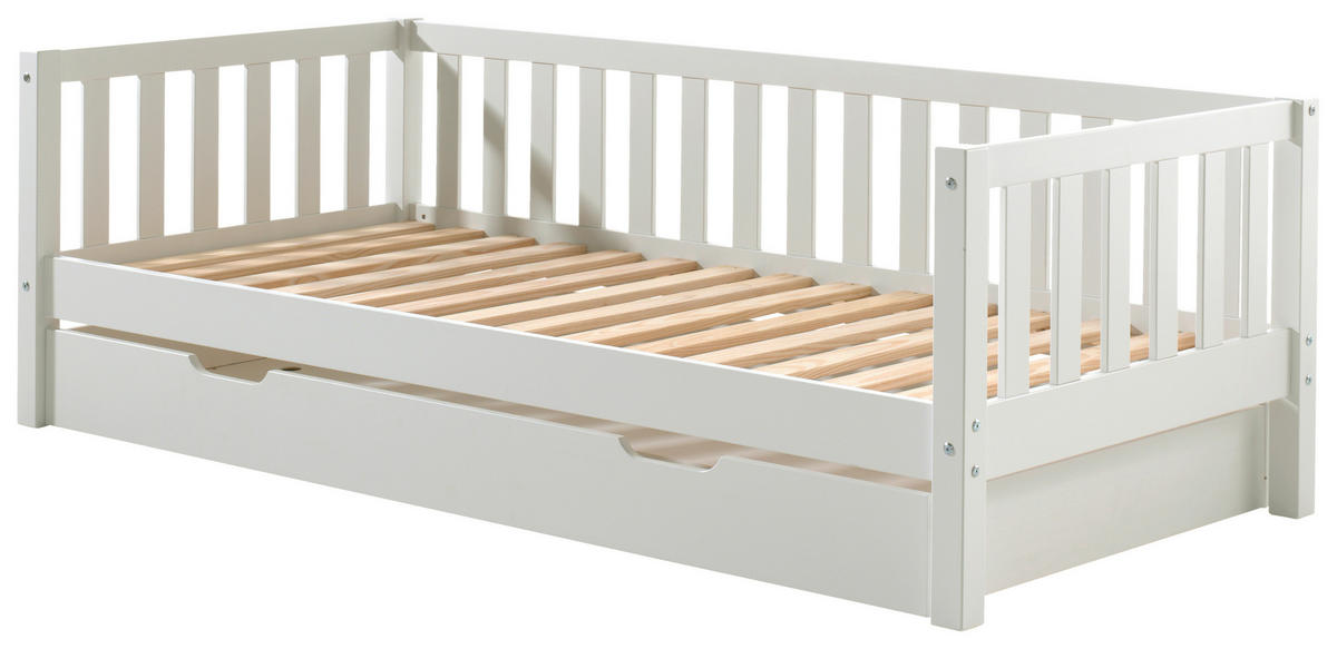AUSZIEHBETT 90/200 cm  in Weiß  - Weiß, MODERN, Holz/Holzwerkstoff (90/200cm) - MID.YOU