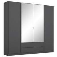 DREHTÜRENSCHRANK 181/197/54 cm,  in Grau, 4-türig  - Alufarben/Grau, MODERN, Holzwerkstoff/Metall (181/197/54cm) - Rauch Möbel