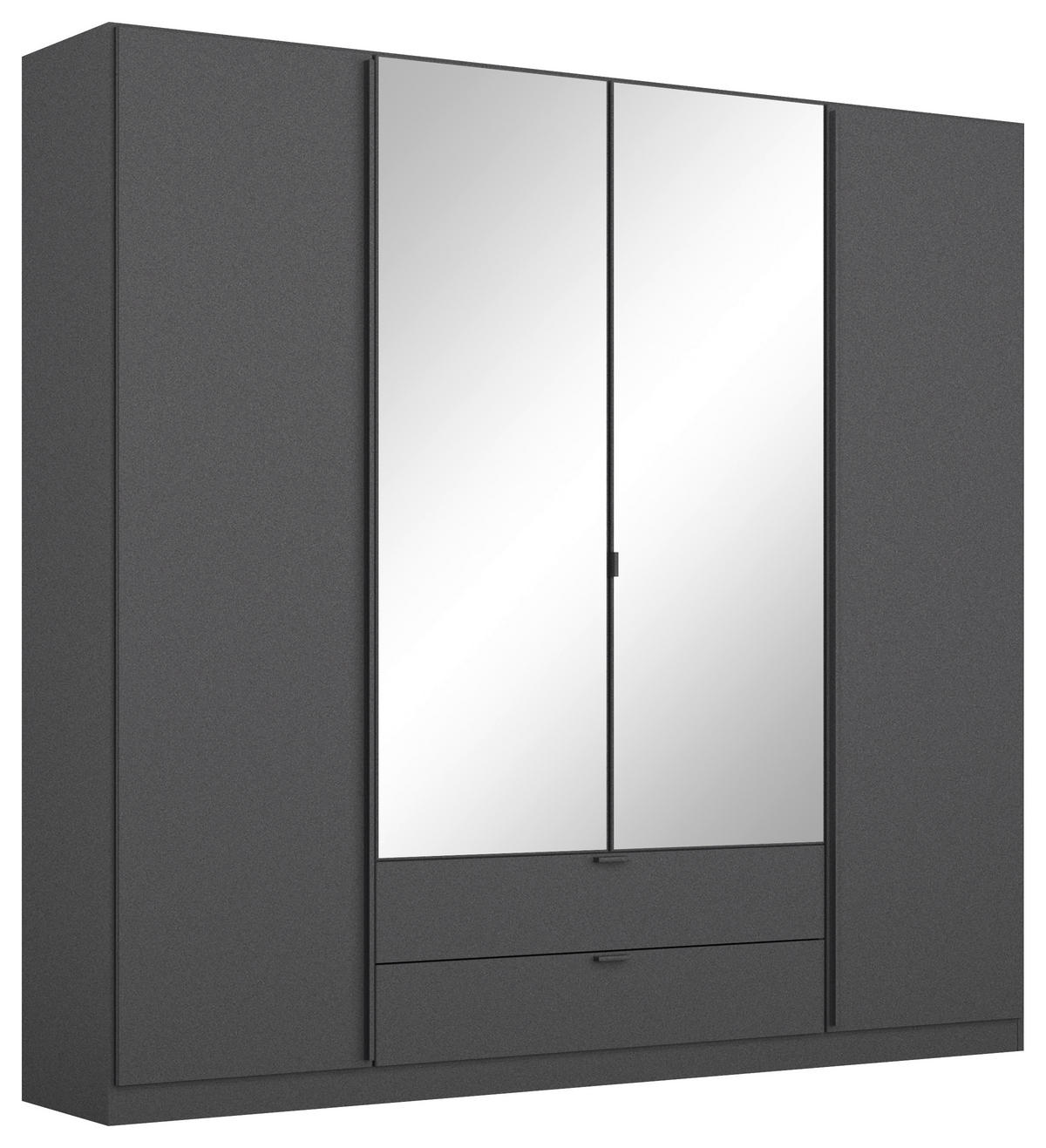 DREHTÜRENSCHRANK 181/197/54 cm,  in Grau, 4-türig  - Alufarben/Grau, MODERN, Holzwerkstoff/Metall (181/197/54cm) - Rauch Möbel