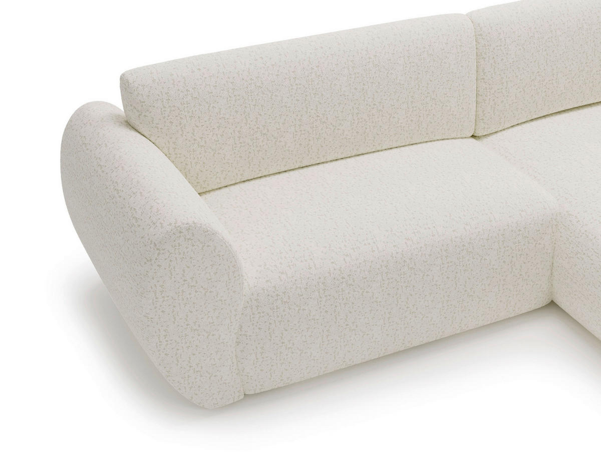 ECKSOFA Chenille Creme  - Creme/Schwarz, Design, Kunststoff/Textil (288/170cm) - Livetastic