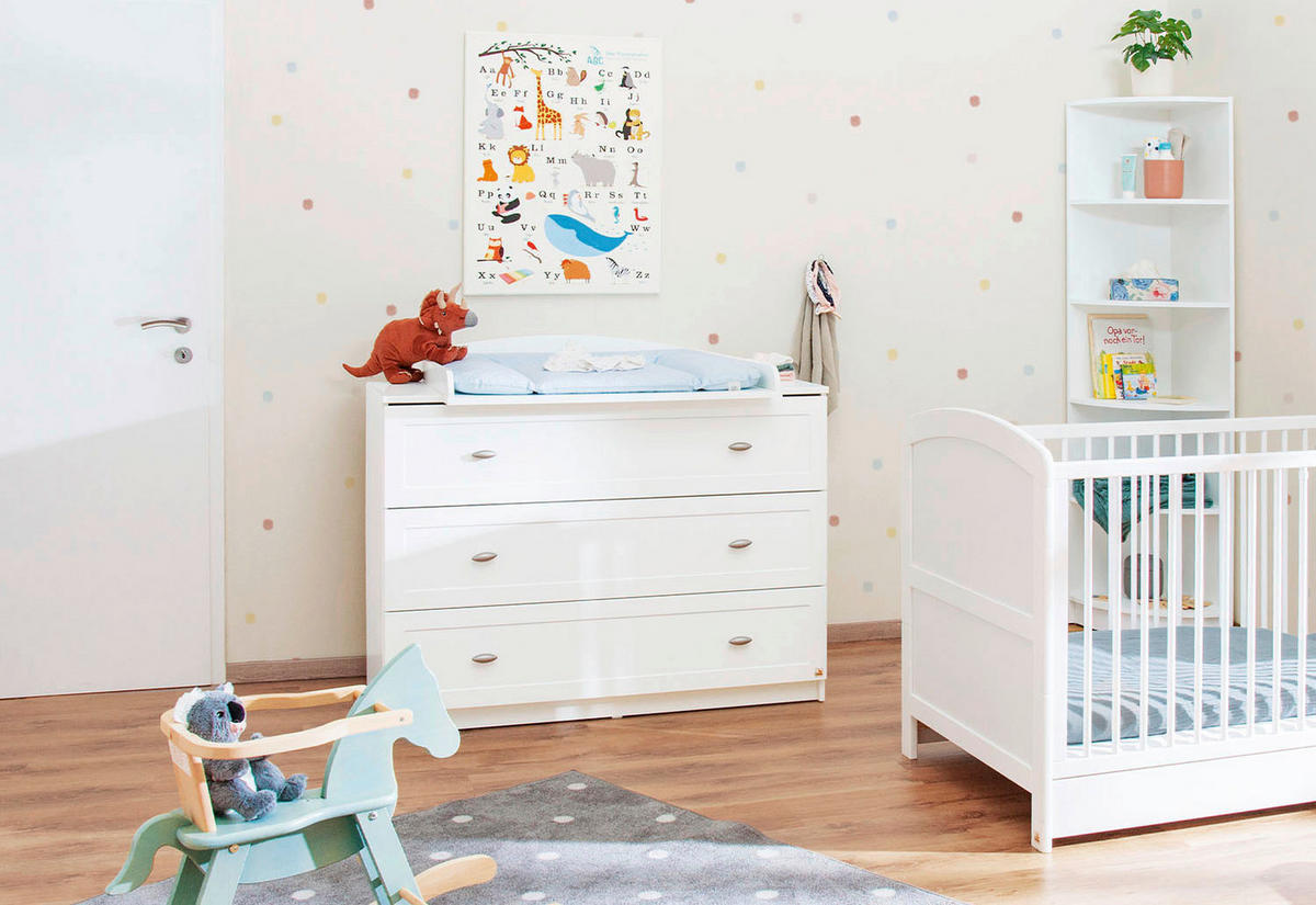 WICKELKOMMODE PINOLINO LAURA 120/101/80 cm  - Alufarben/Weiß, Trend, Holzwerkstoff/Kunststoff (120/101/80cm) - Pinolino