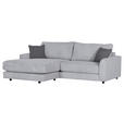 ECKSOFA  in Cord Hellgrau  240/175 cm  - Dunkelgrau/Hellgrau, Design, Kunststoff/Textil (240/175cm) - Xora