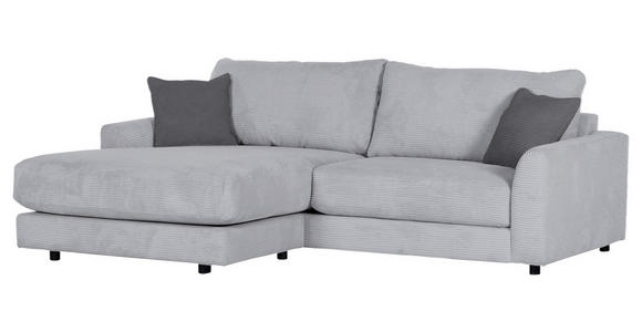 ECKSOFA  in Cord Hellgrau  240/175 cm  - Dunkelgrau/Hellgrau, Design, Kunststoff/Textil (240/175cm) - Xora