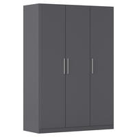 DREHTÜRENSCHRANK 135/197/54 cm,  in Grau, 3 Tür(en)  - Alufarben/Grau, KONVENTIONELL, Holzwerkstoff/Kunststoff (135/197/54cm) - home24