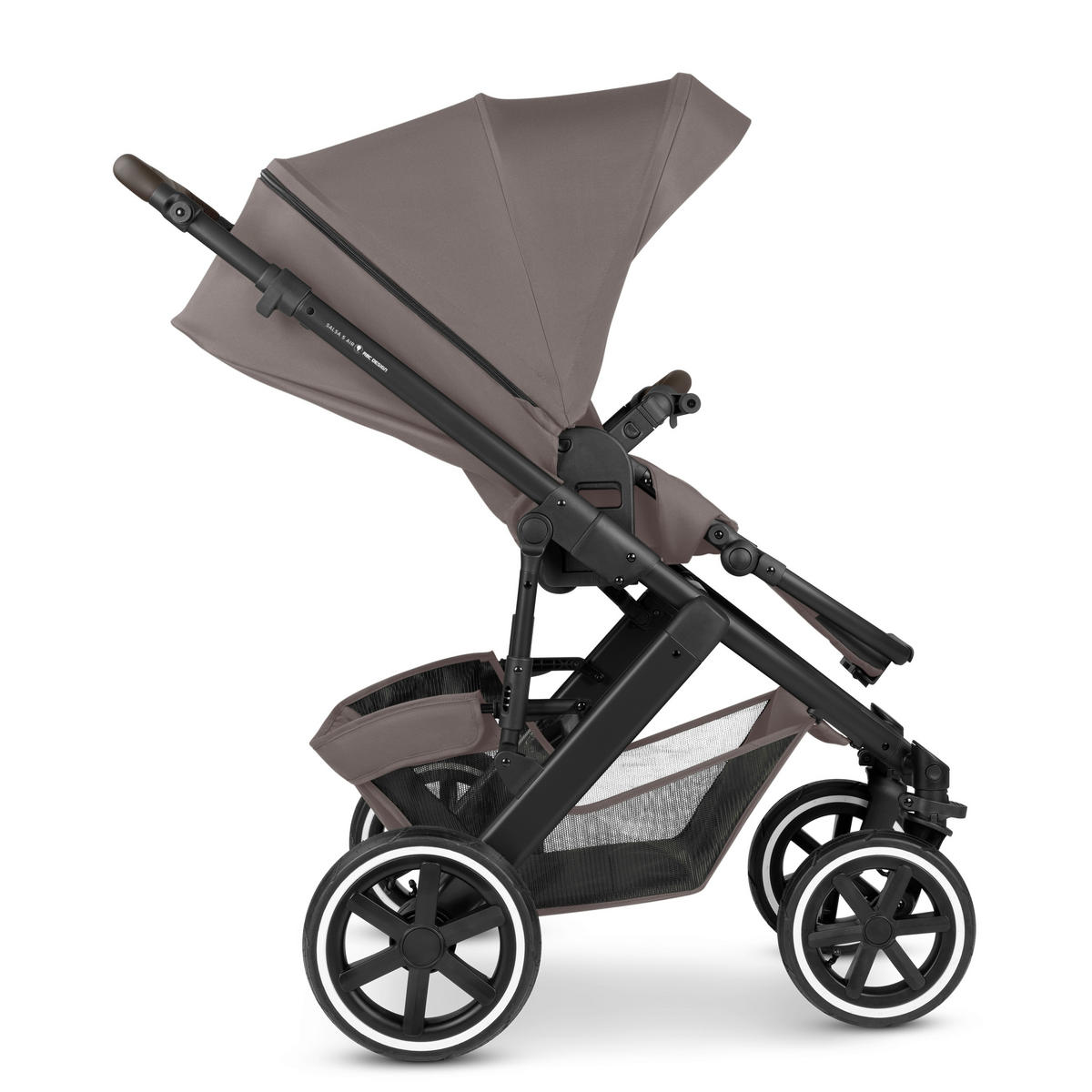 KINDERWAGENSET Salsa 5 Air Starter Set  - Graubraun/Schwarz, Basics, Textil/Metall (95.5/63/107,5cm) - ABC Design