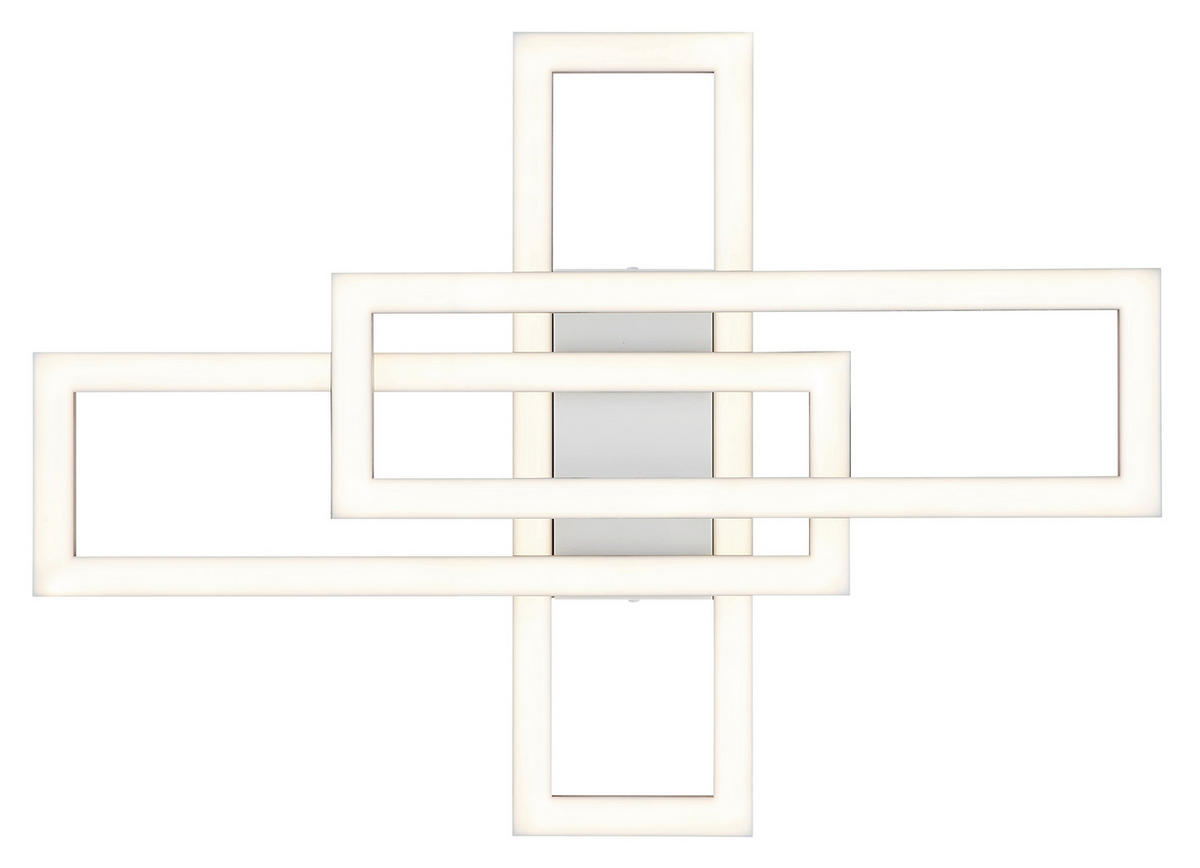 LED-DECKENLEUCHTE WILTON 55/40/7,5 cm  - Sandfarben/Weiß, Design, Kunststoff (55/40/7,5cm) - Globo