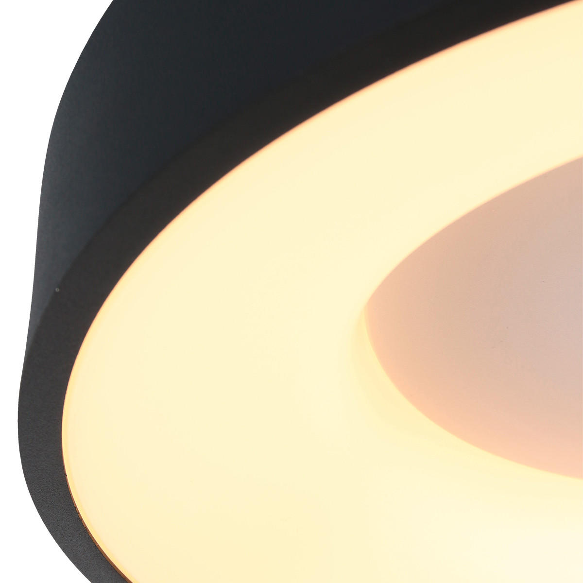 LED-DECKENLEUCHTE Ringlede 48/9 cm   - Schwarz, KONVENTIONELL, Kunststoff/Metall (48/9cm)