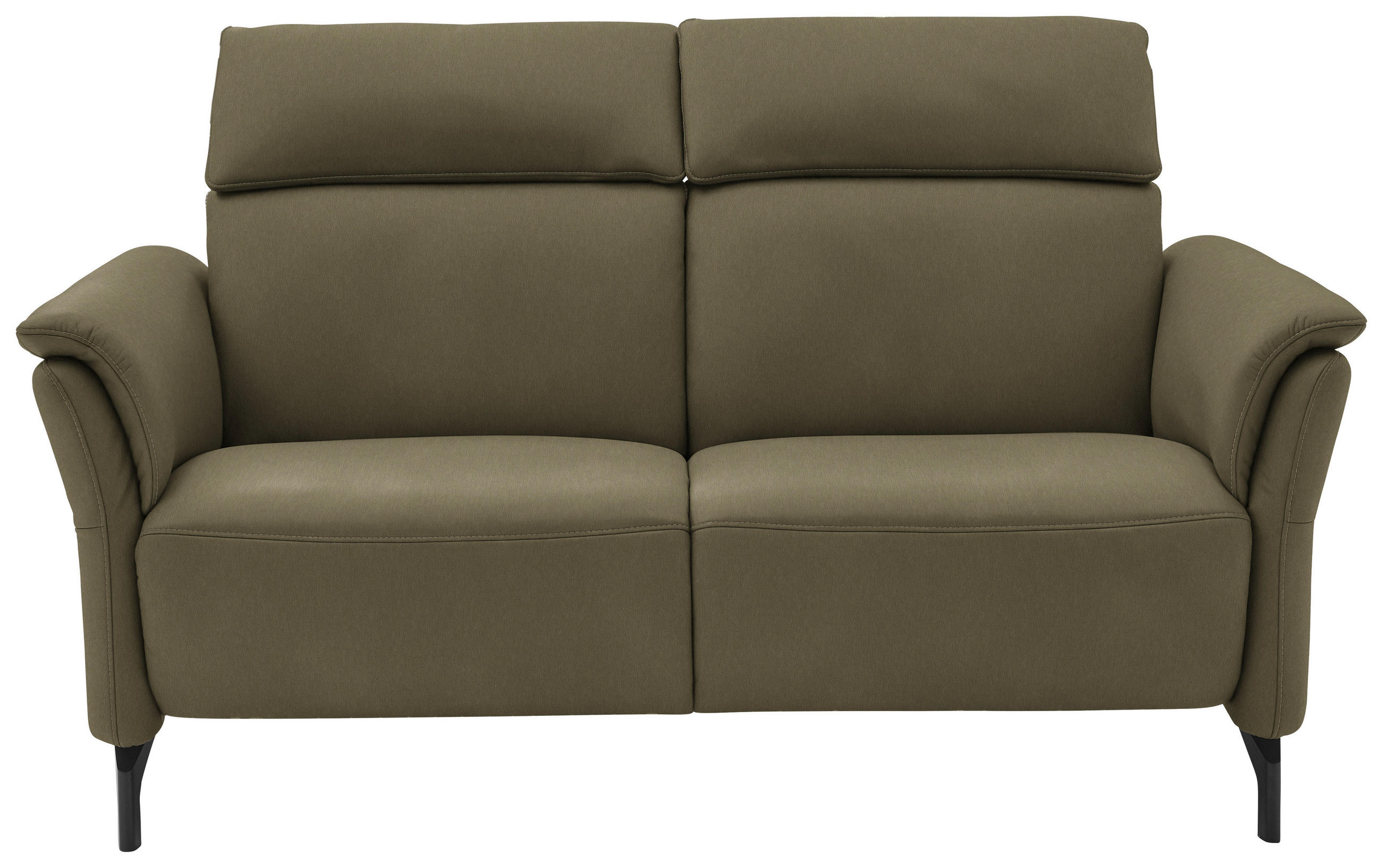 2-SITZER-SOFA in Echtleder Olivgrün  - Schwarz/Olivgrün, Konventionell, Leder/Metall (178/103/92cm) - Dieter Knoll